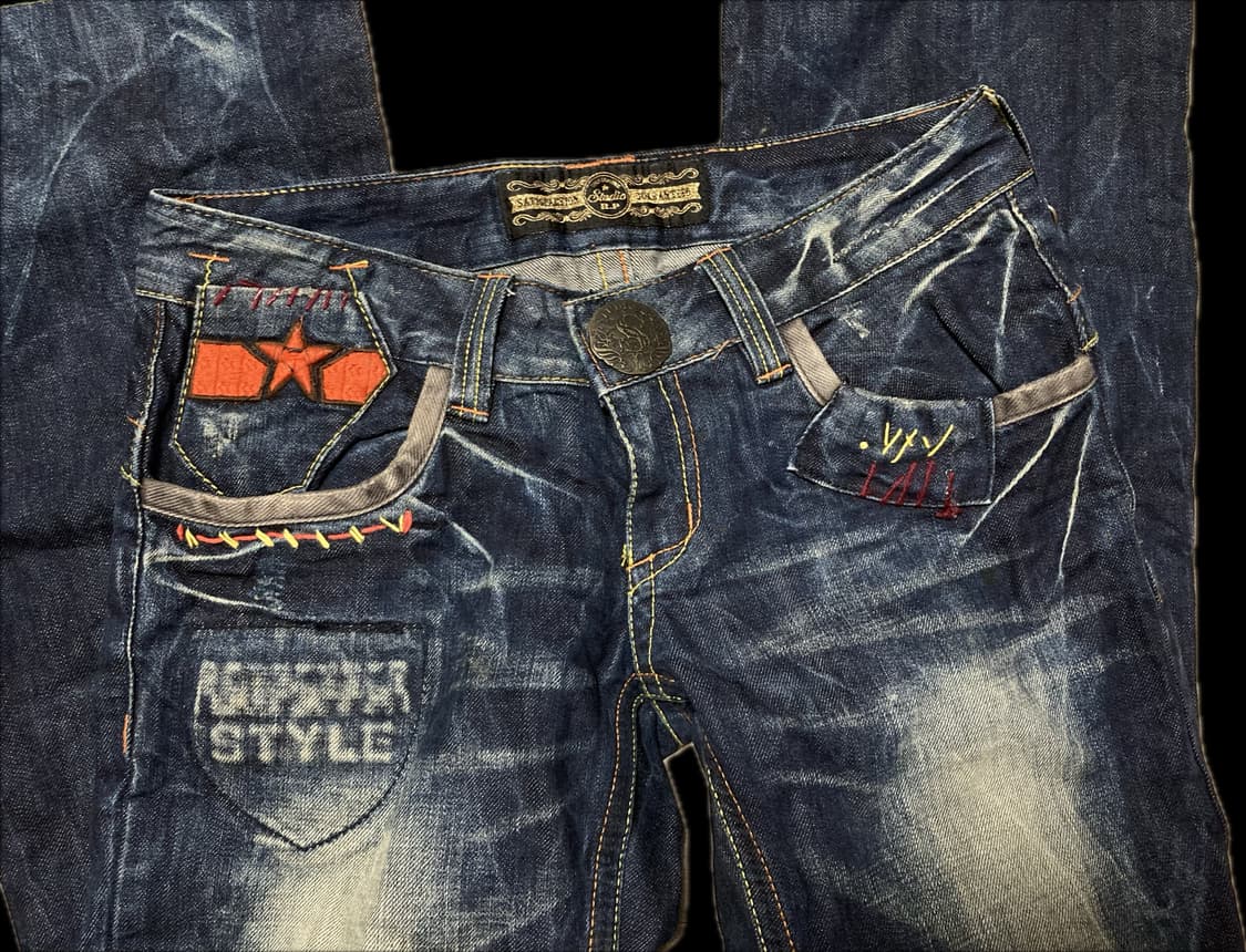 Studio R.P 로우라이즈 패치 데님팬츠 32 상품이미지1