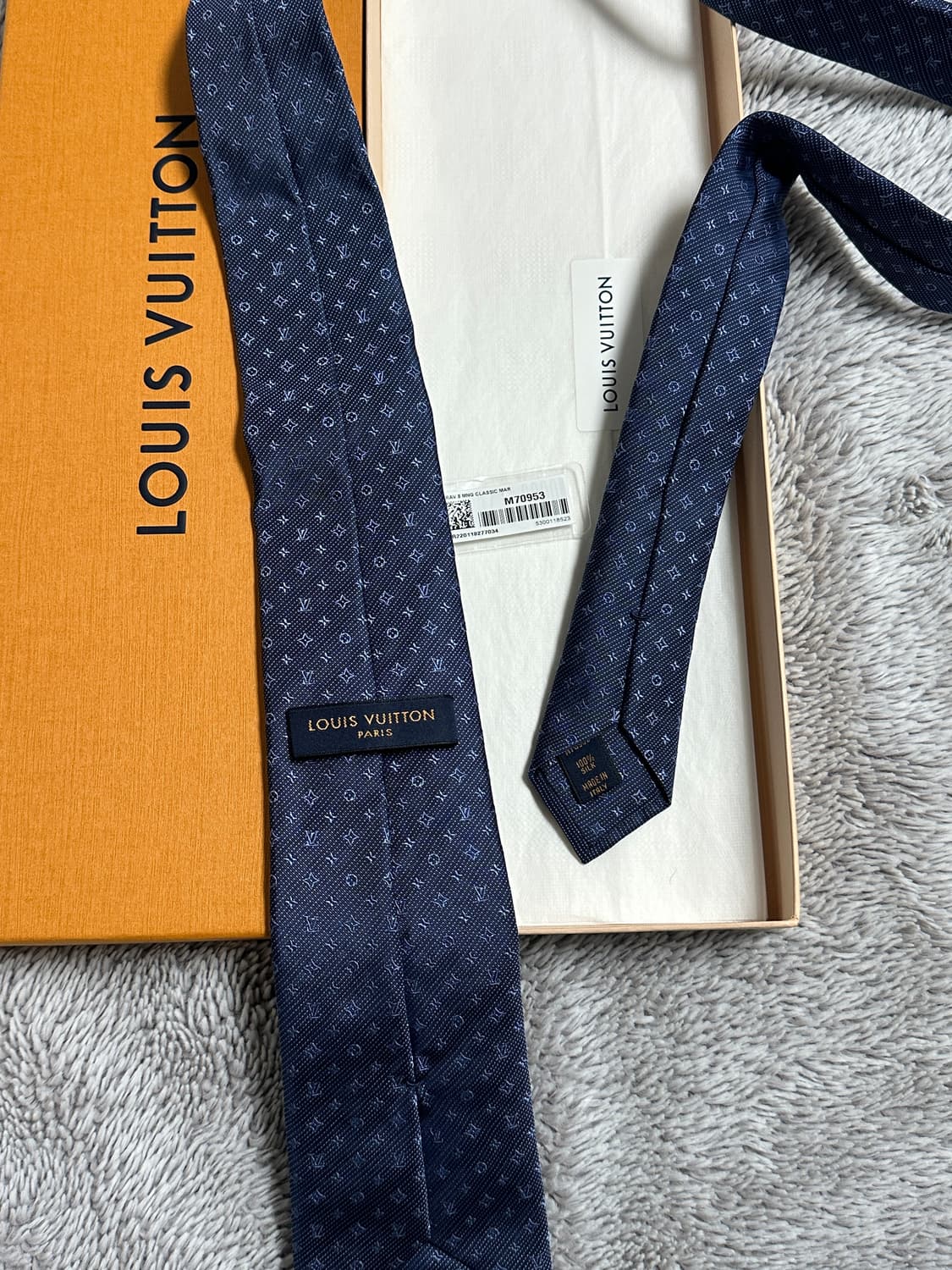 루이비통 모노그램 넥타이 블루 상품이미지2