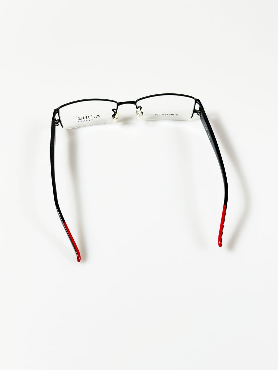 A.ONE 블랙 메탈 반무테 스퀘어 프레임 빈티지 안경 상품이미지5