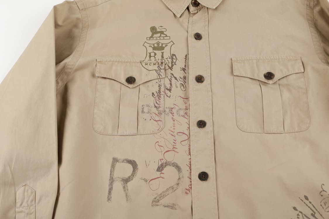 [L] 90's 폴로 랄프로렌 더블 포켓 밀리터리 셔츠 상품이미지3