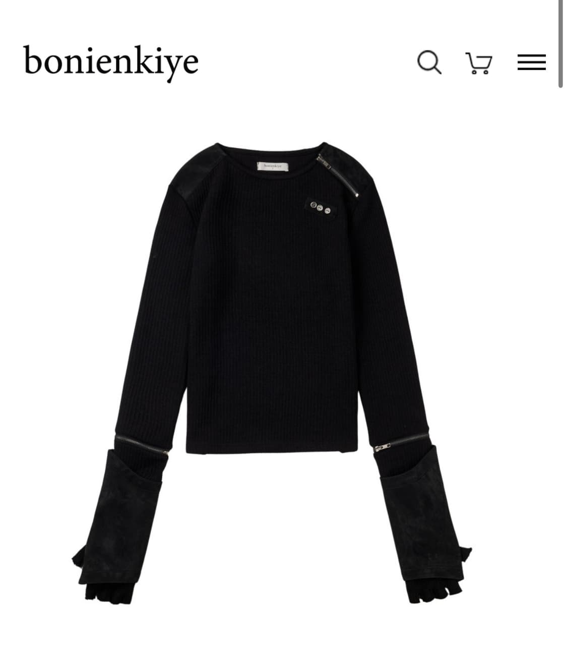 보니앤키예 Detachable Zipper Leather Top 2사이즈 상품이미지1