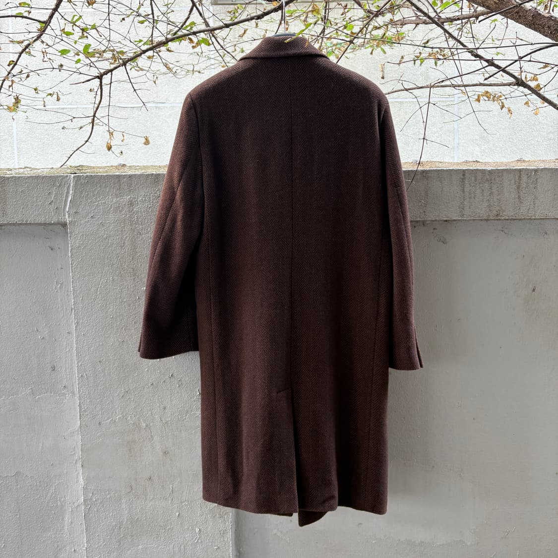 90‘s 헤링본 체스터필드 코트 made in italy 상품이미지3