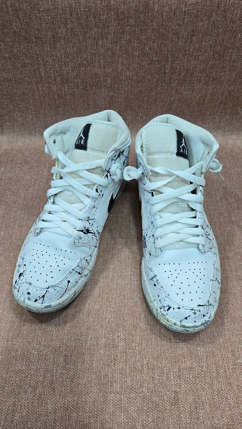 나이키 270mm- 조던1미드 트리플 화이트 커스텀   상품이미지1