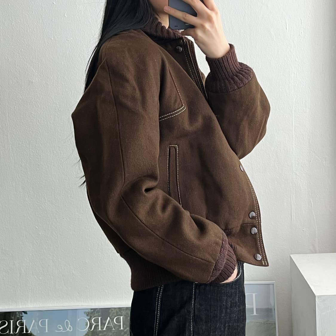 36) 빈티지울점퍼 모직자켓 A1175 상품이미지1