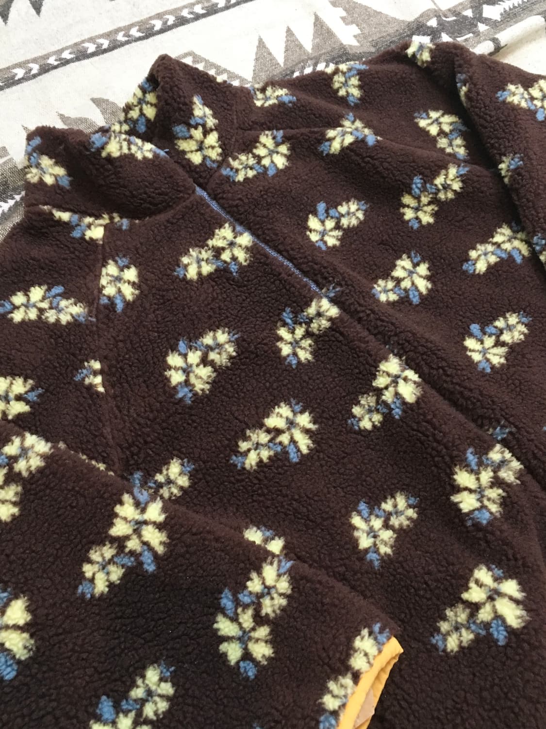 플라워 플리스 집업 브라운 상품이미지9