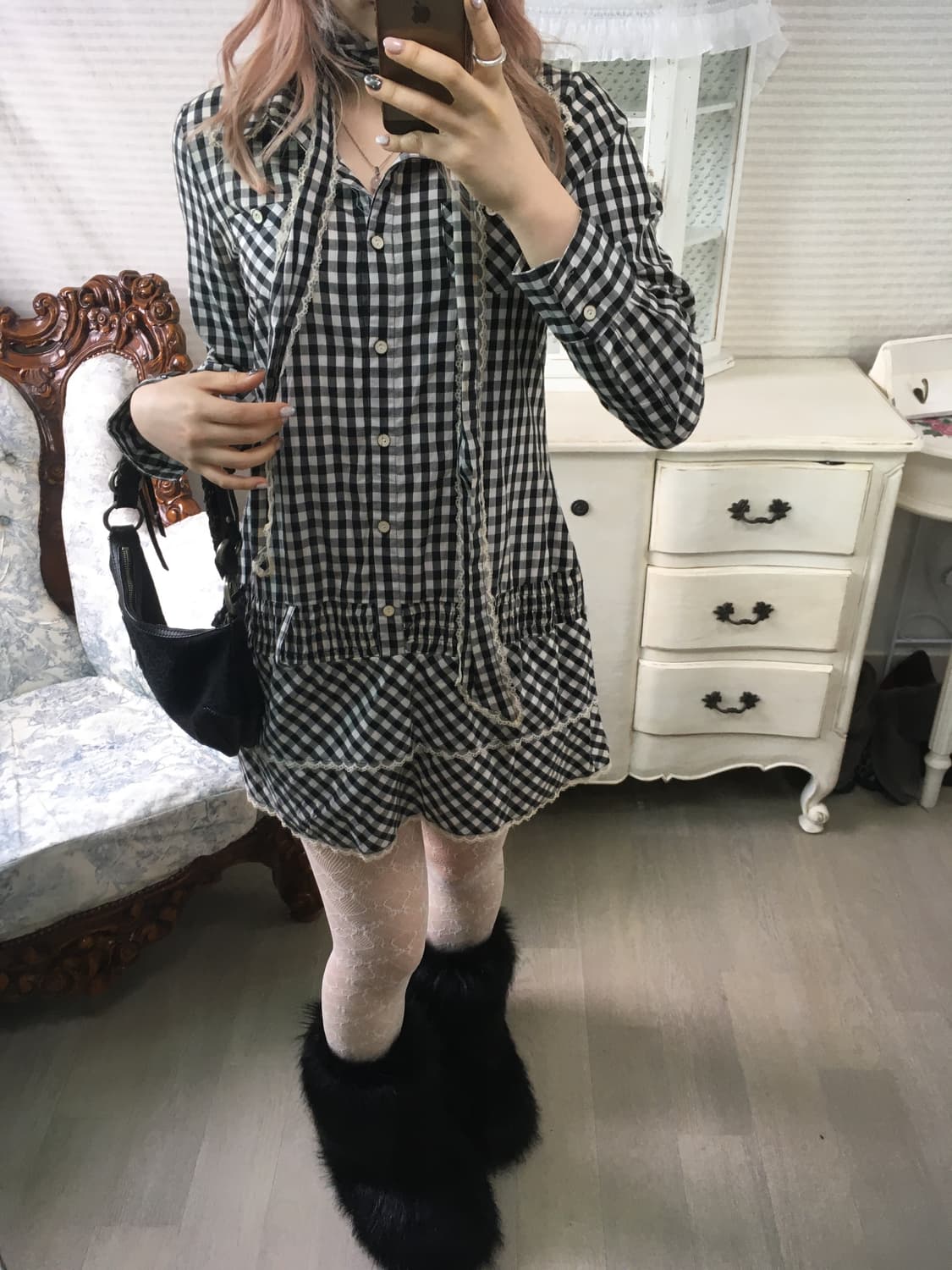 Tralala check frill dress 상품이미지8