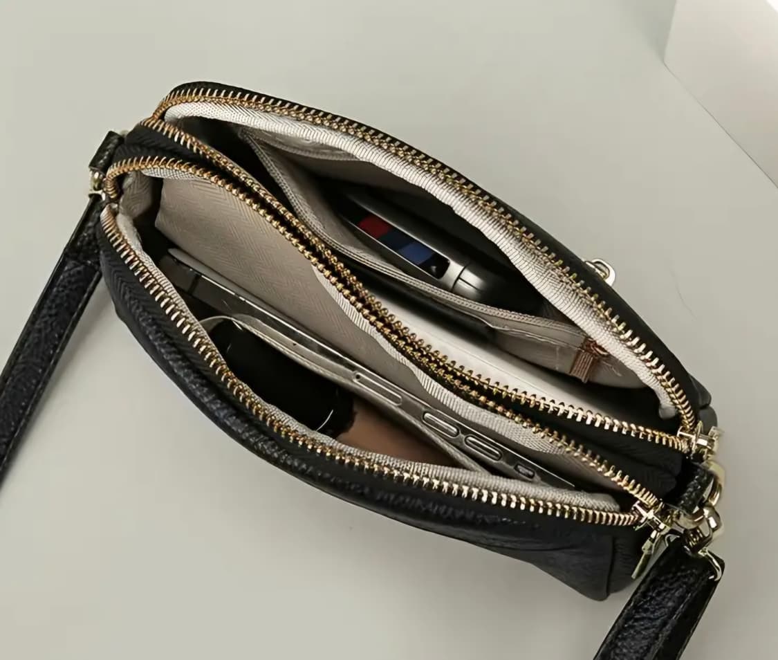 천연 탑그레인 소가죽 미니 크로스백 (이중수납/가벼움)가죽 퀄리티가 정말 상품이미지7