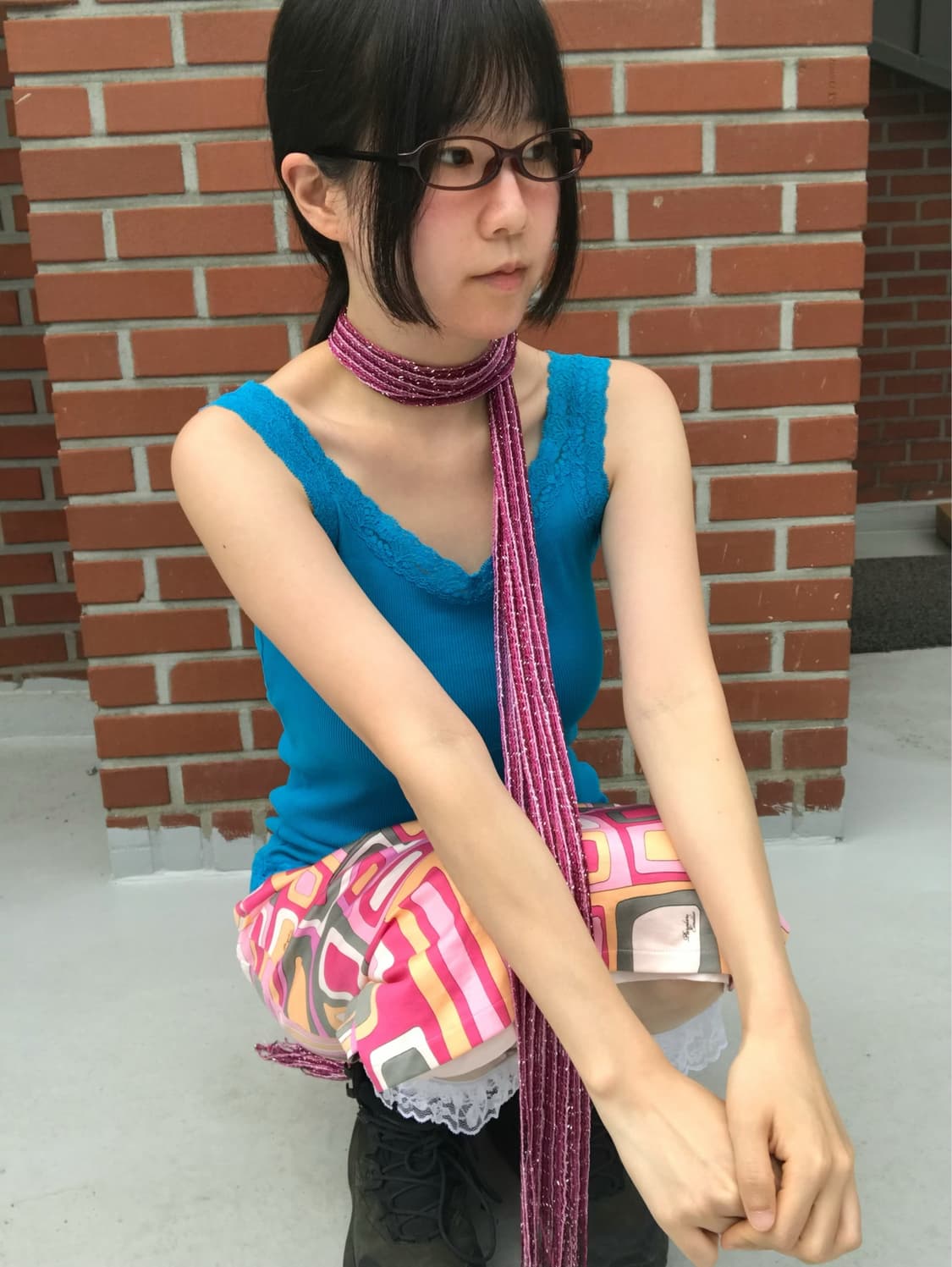vintage blue lace sleeveless 상품이미지5