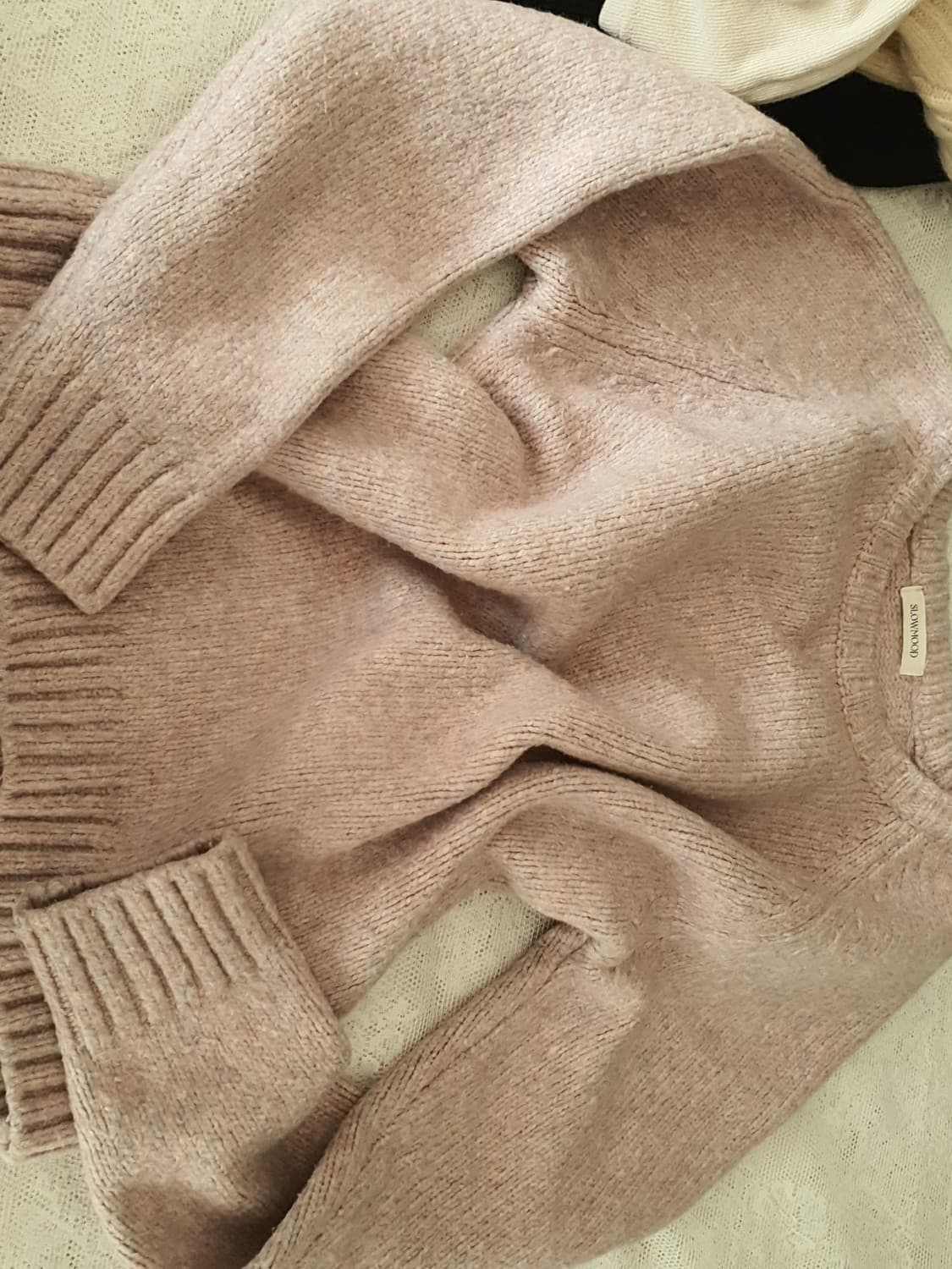 [모리걸] 핑크 라운드넥 니트 스웨터 발레코어니트 상품이미지5