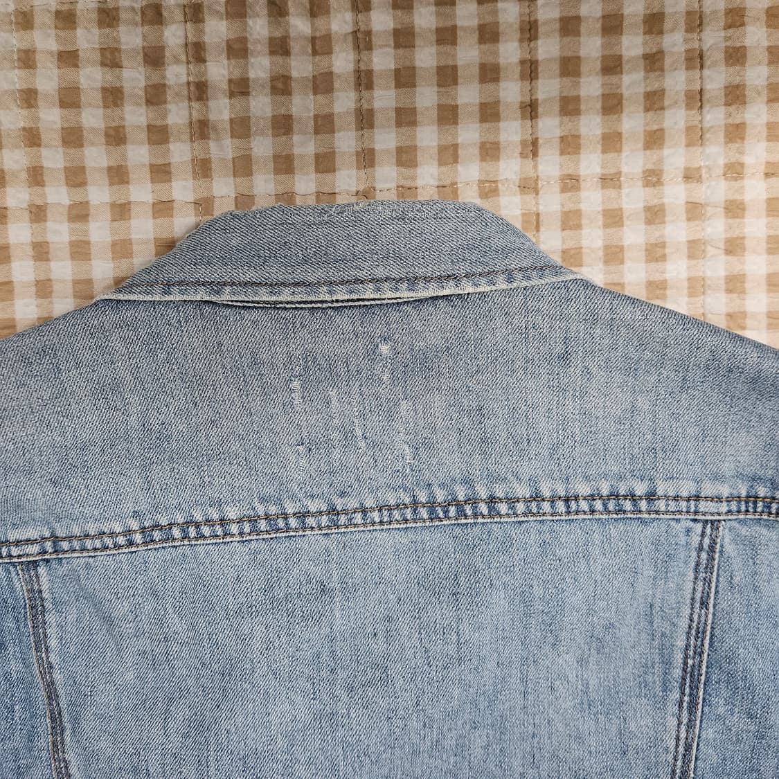 지오다노 크롭 데님 청자켓 남자100 상품이미지5