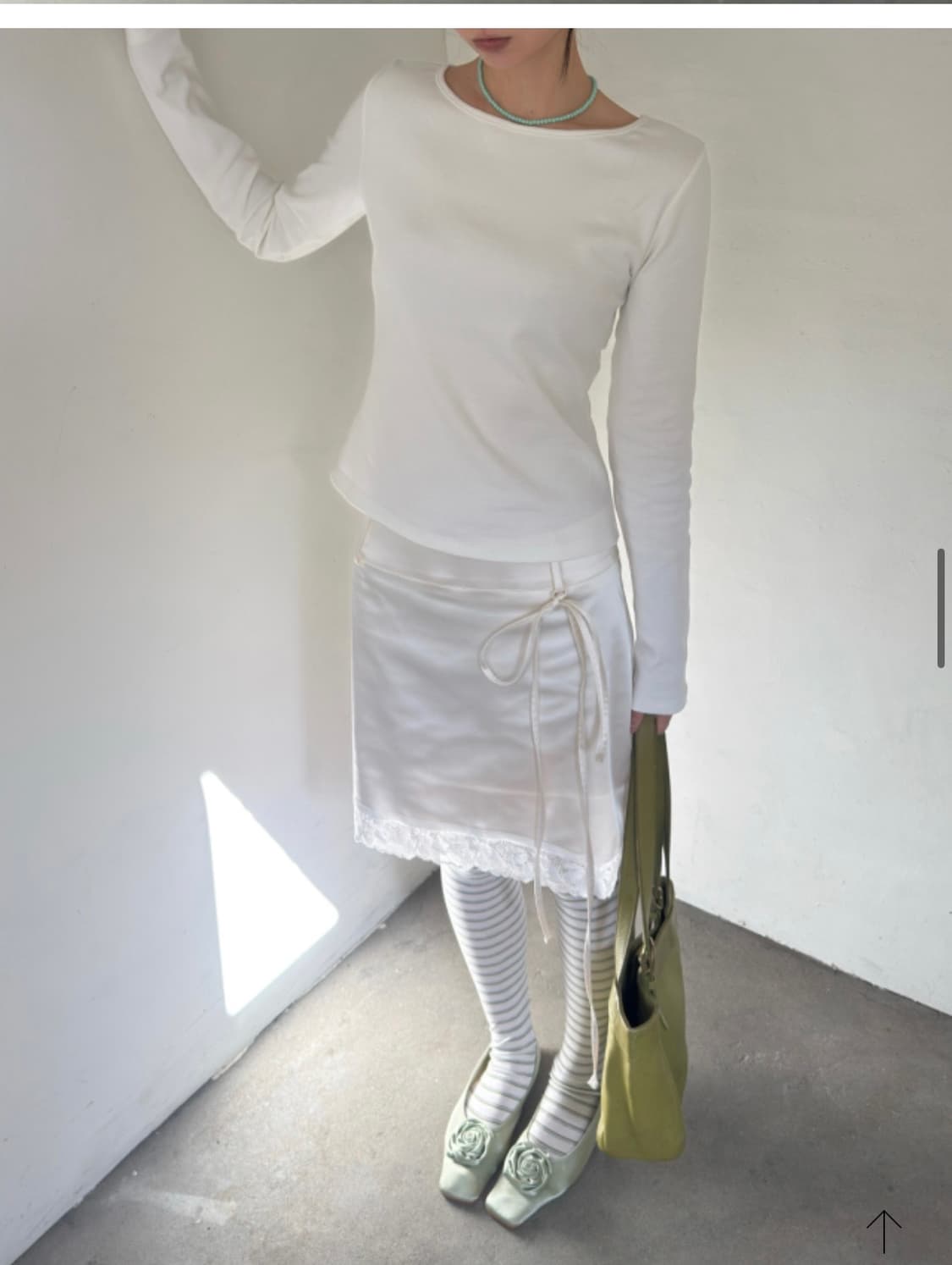 포트레이트서울 오키드 레이스 미디 새틴 스커트 s 상품이미지3