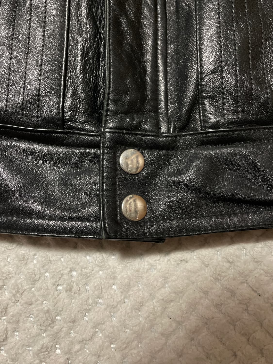 광희시장 웨스턴 무드 양가죽 절개 레더 바이커 자켓 상품이미지6