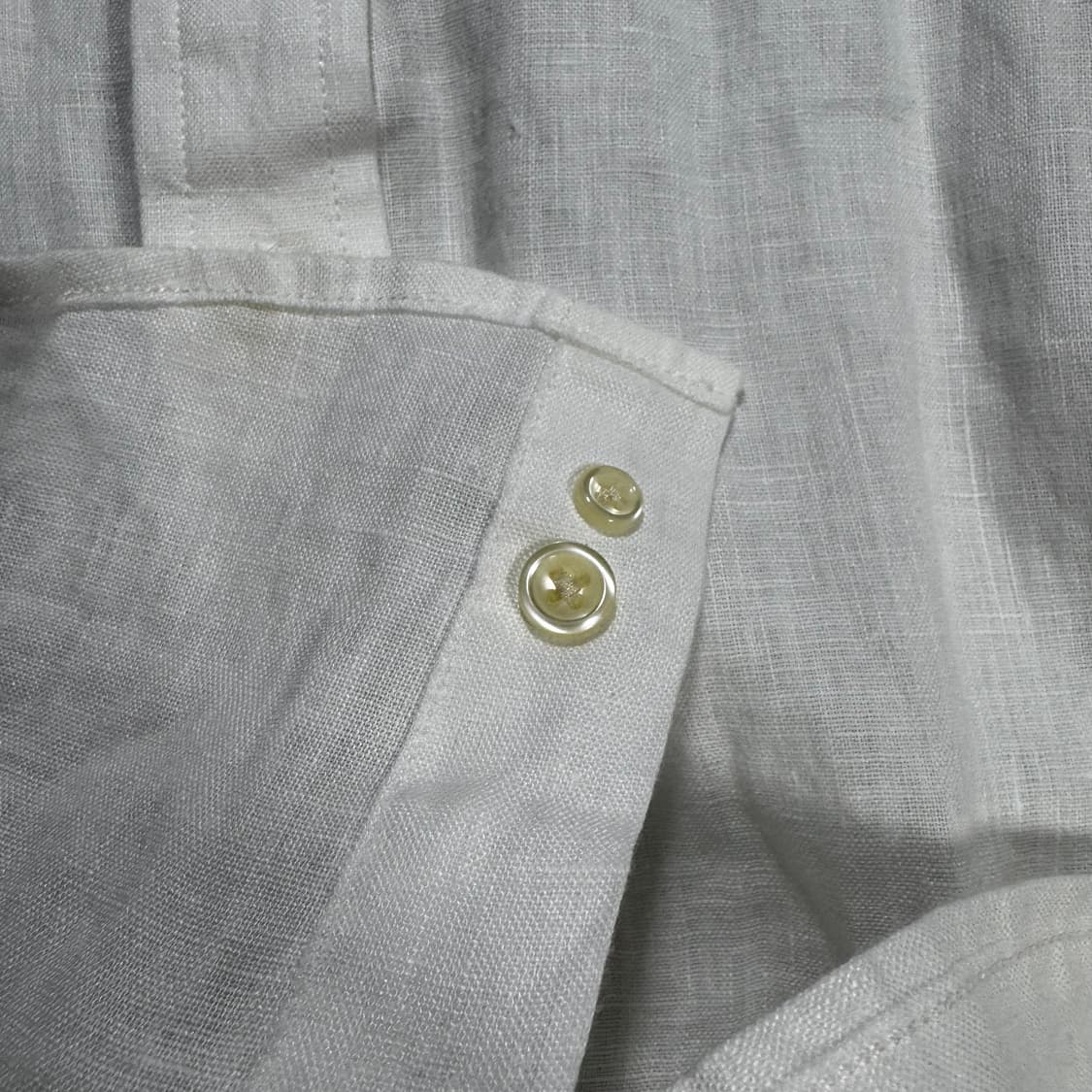 폴로 랄프로렌 여성 린넨 셔츠 화이트 반팔 셔츠 상품이미지4