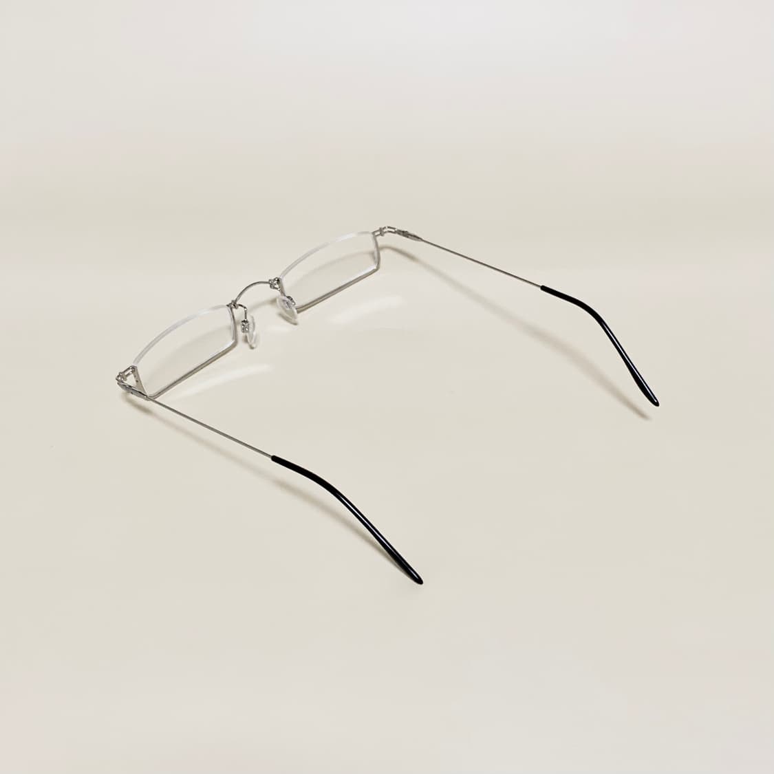 877 데드스탁 역반무테 안경 슬림 직사각 메탈 빈티지 남녀공용 가벼운 상품이미지4