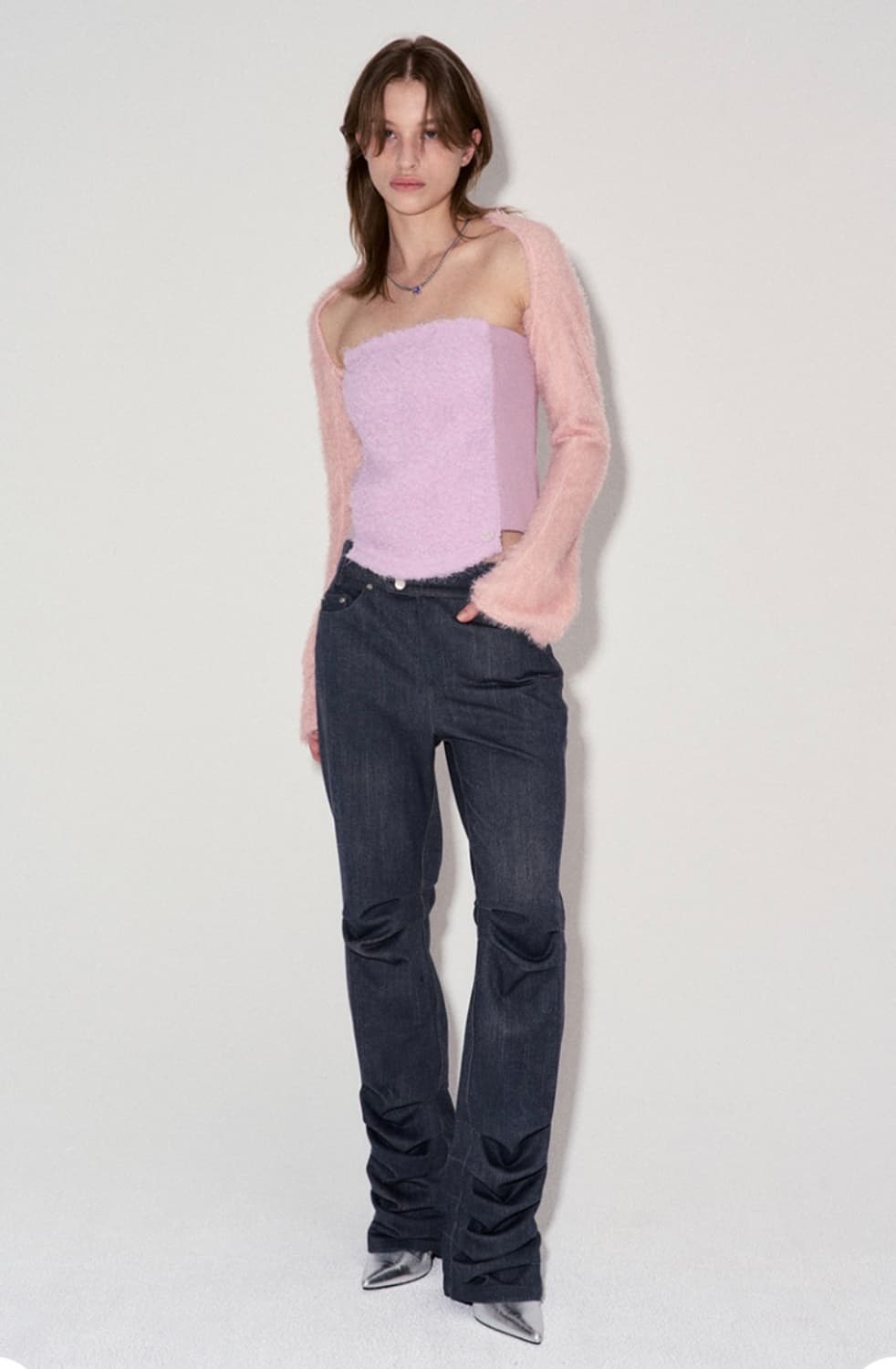 (새상품) 데비어퍼 핀턱 팬츠 블랙 M 상품이미지1