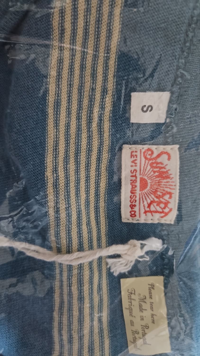 리바이스 LVC 1920's 선셋 헨리 티셔츠 블루 & 크림 S 상품이미지6