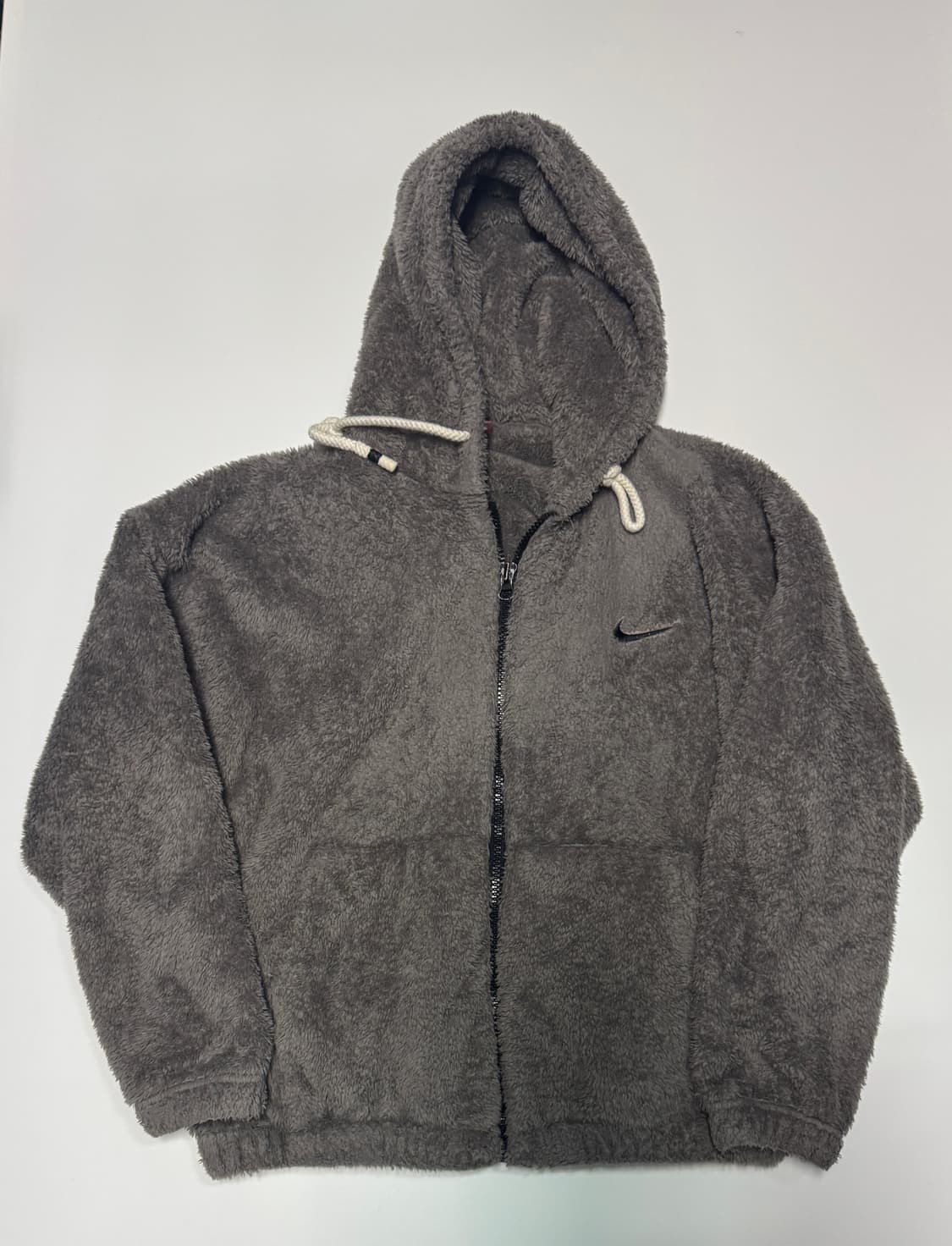 여성 나이키 커스텀 코코아 쉐르파 뽀글이 후드집업 오버핏 상품이미지1