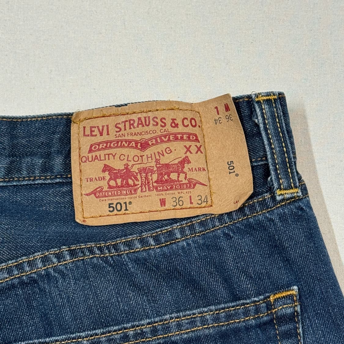 36inch) 리바이스 501 버튼플라이 데님 청바지 상품이미지3