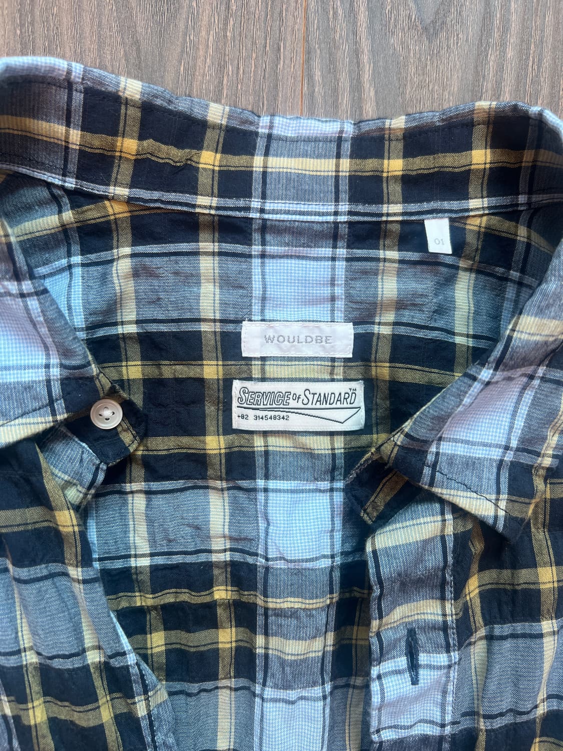 우드비 링클 체크셔츠 1사이즈 상품이미지2