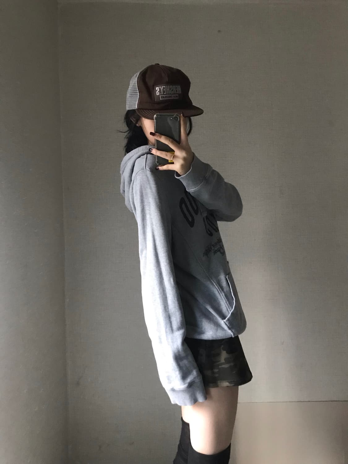 버카루 그레이 빈티지 후드티 상품이미지2