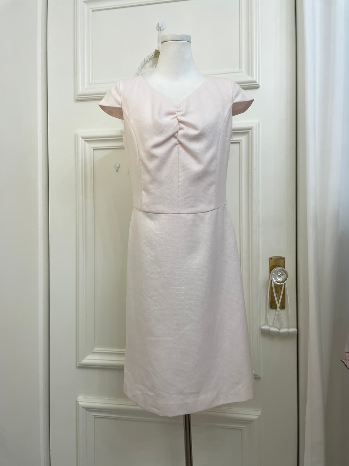 pink twinkle tweed shirring french sleev 상품이미지2