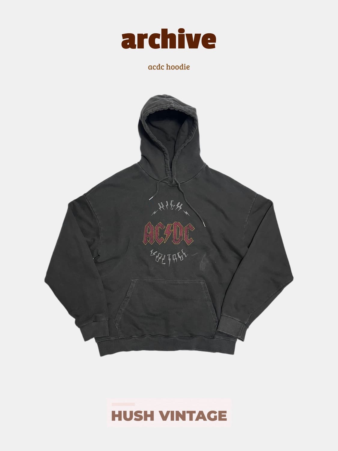 ARCHIVE ACDC 오버핏 후드티 상품이미지1