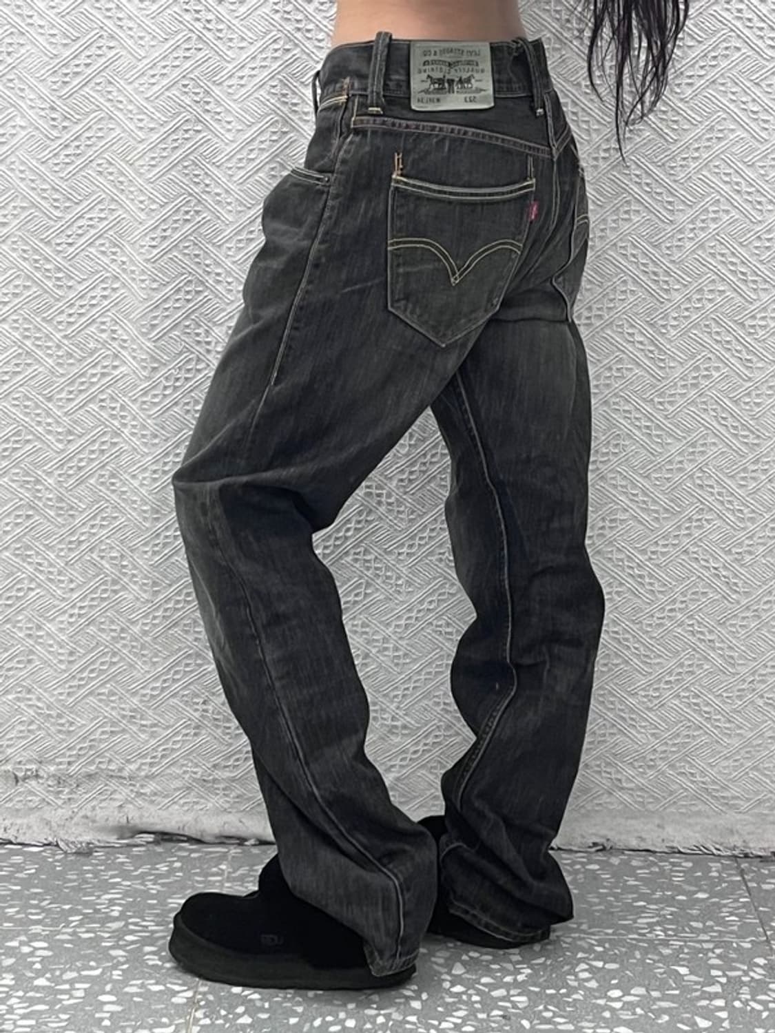 리바이스 523 빈티지 모던 캐주얼 워싱 데님팬츠 34인치 C09807 상품이미지1