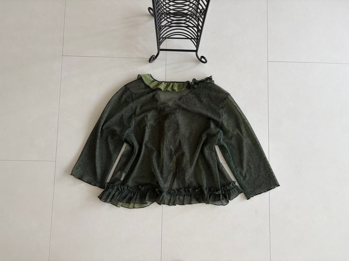 ruffle collar sheer top 상품이미지3