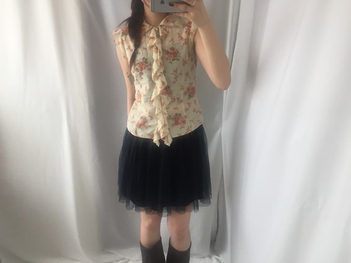 672. trumpet flower sleeveless shirt 상품이미지5