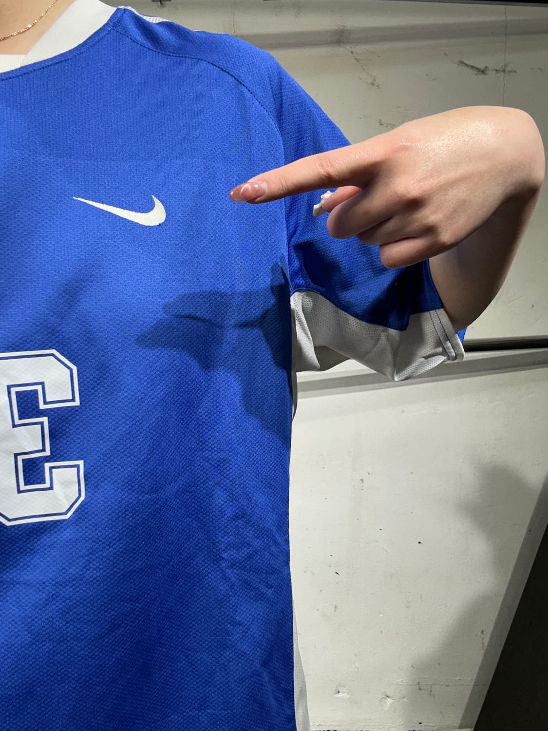 나이키 블루 블록코어 스포티 유니폼 축구 반팔티 XL 상품이미지4