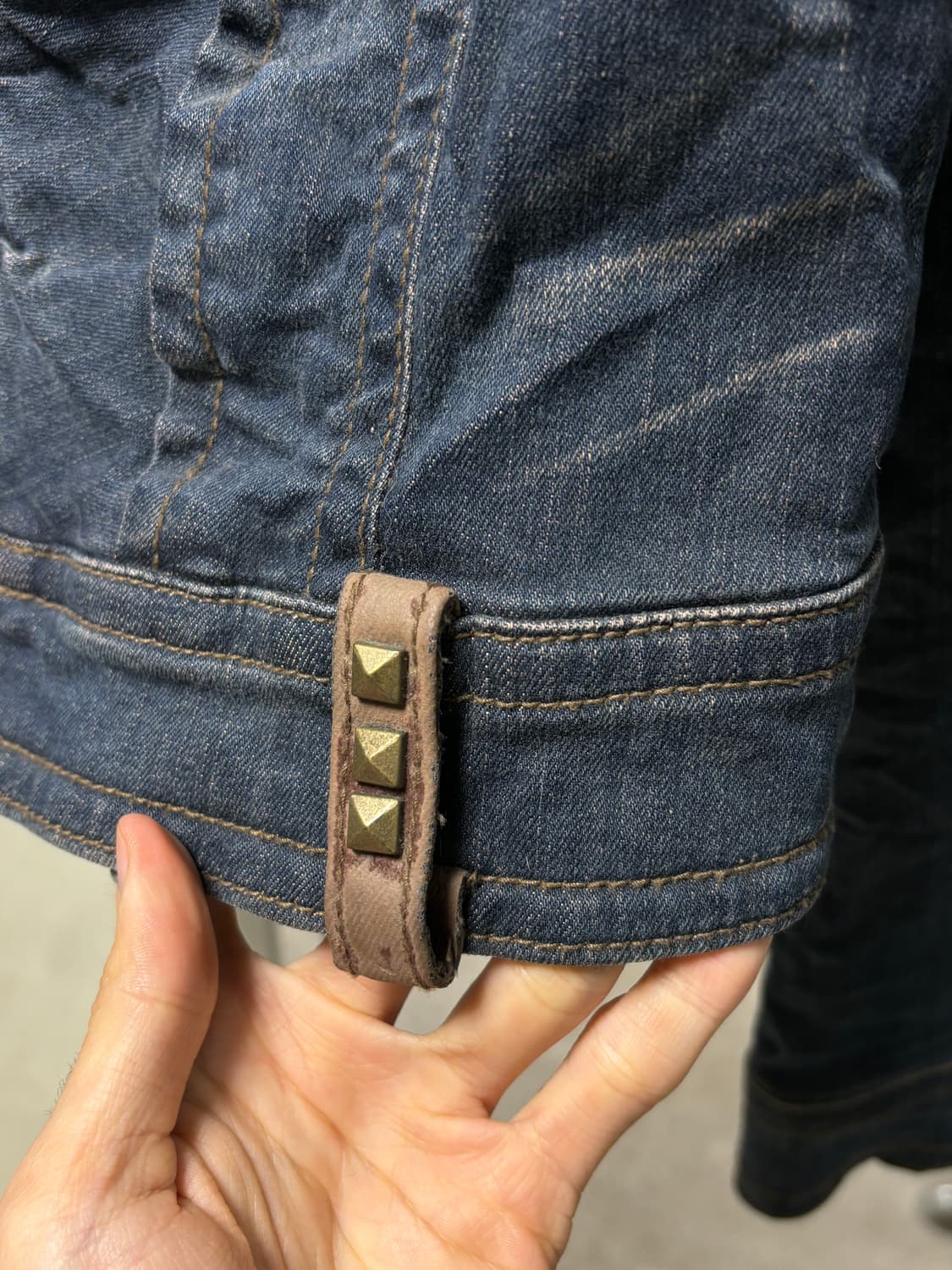 오브제 스터드 집업 데님자켓  상품이미지6