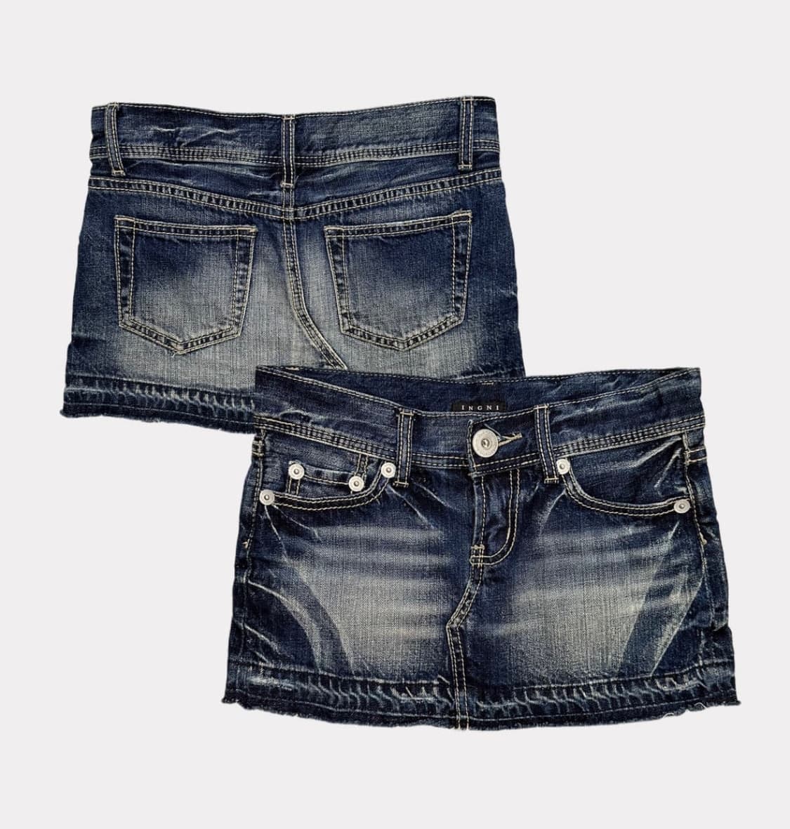 navy fade low-rise denim skirt 상품이미지1