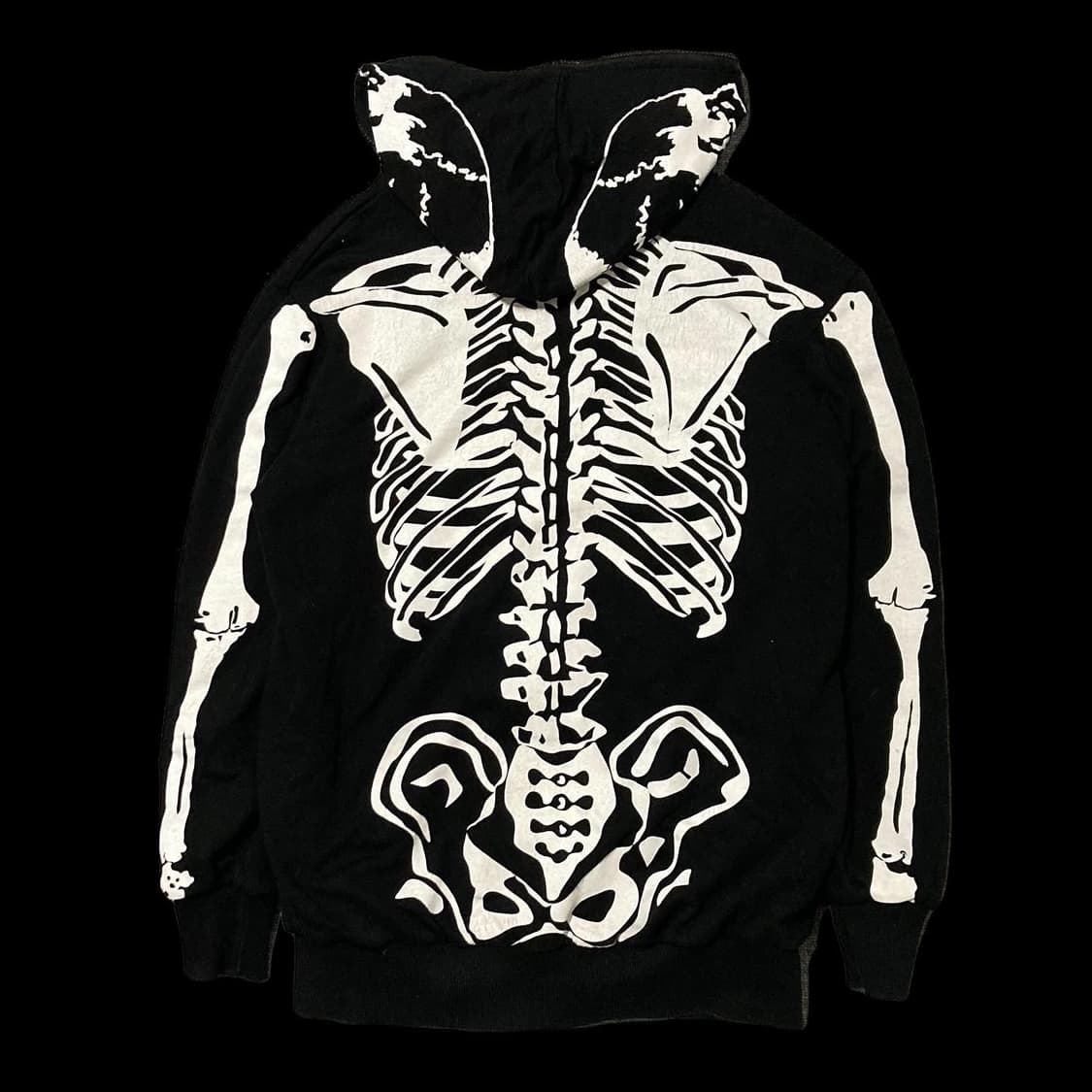 빈티지 스켈레톤 풀 프린팅 후드집업 상품이미지2