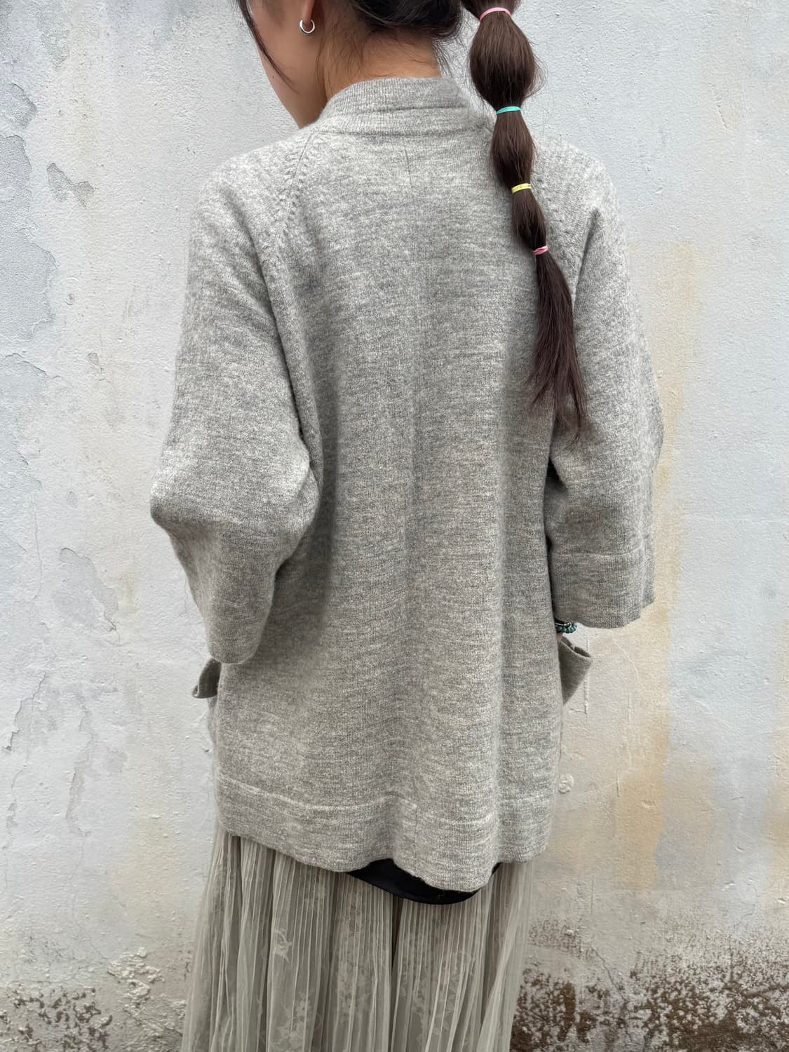 7부 소매 버튼 니트 자켓 상품이미지4