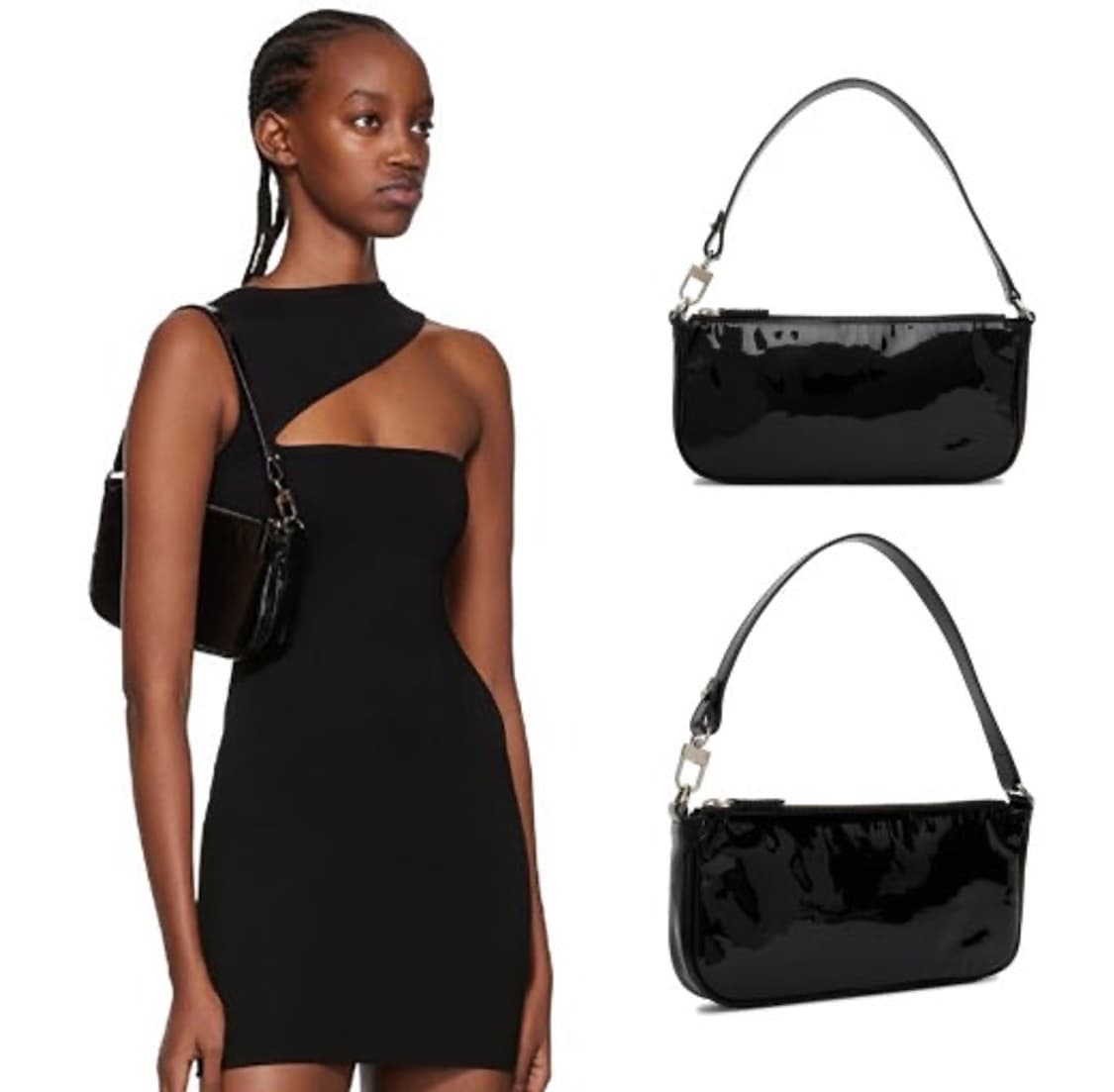 (새상품) BY FAR 바이파 레이첼 숄더백 블랙 페이턴트 상품이미지2