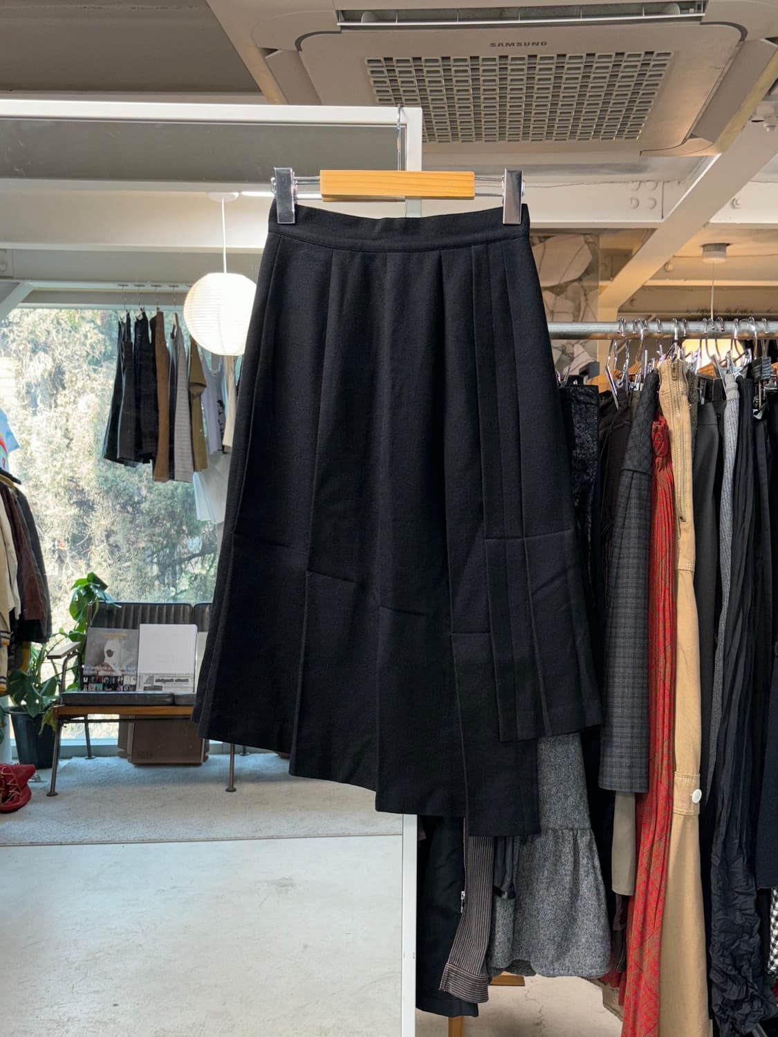 아츠로 타야마 비대칭 울 스커트 상품이미지1