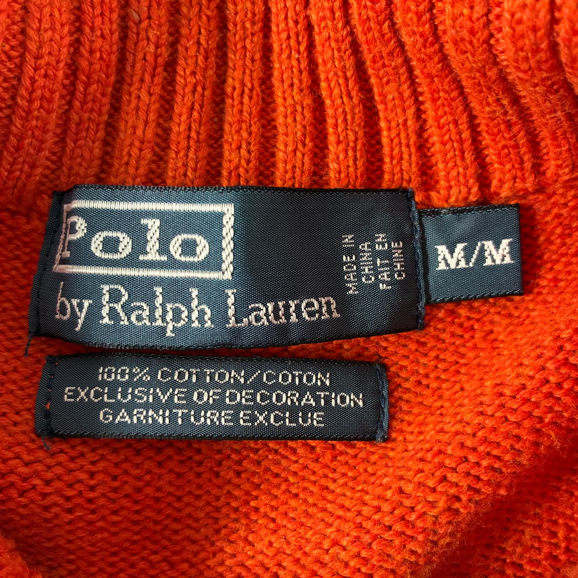 Polo  폴로 랄프로렌 자수 코튼 오렌지 반집업 니트 상품이미지5