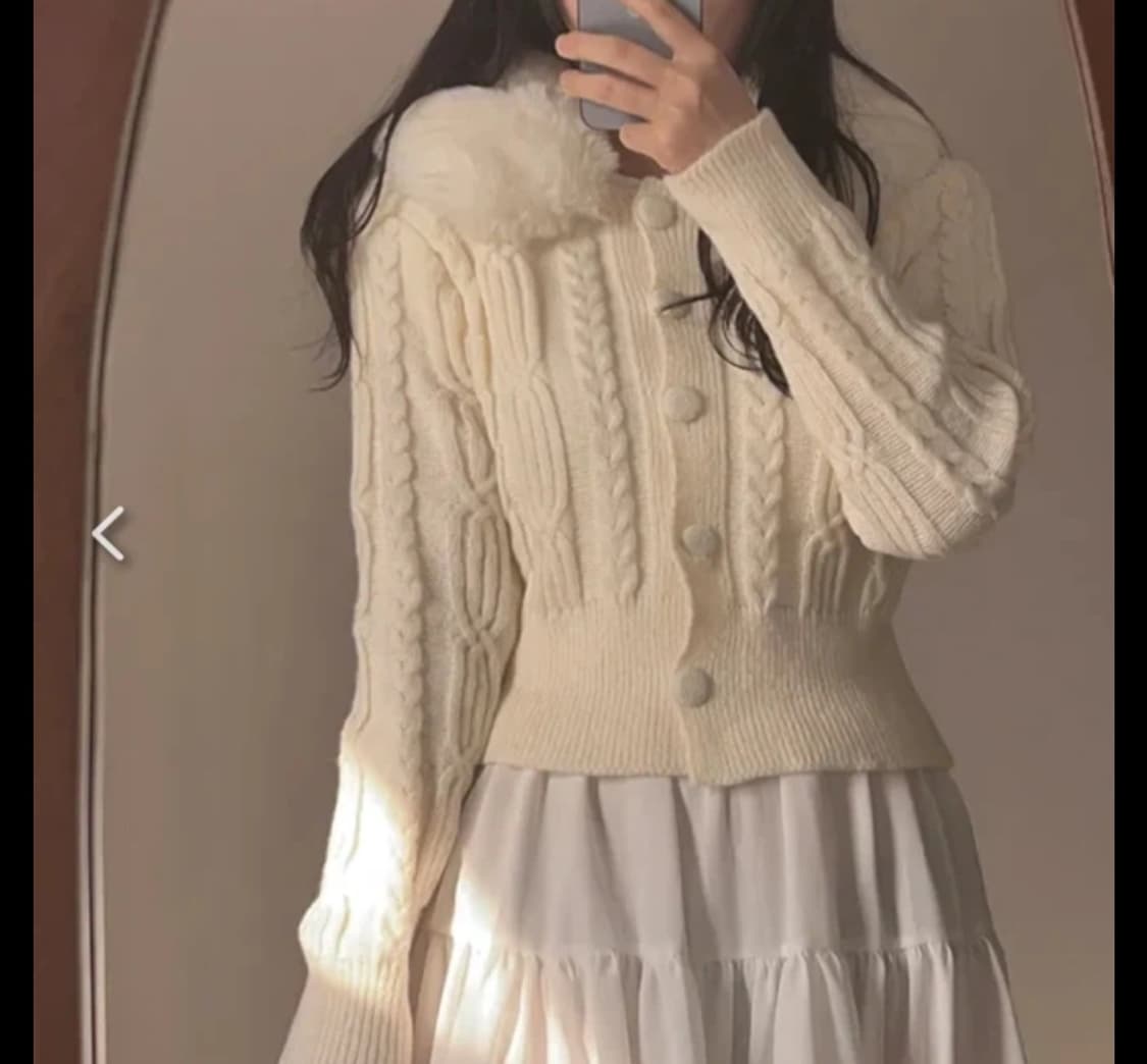 미착) 장원영 케이블 밍크 가디건  상품이미지1