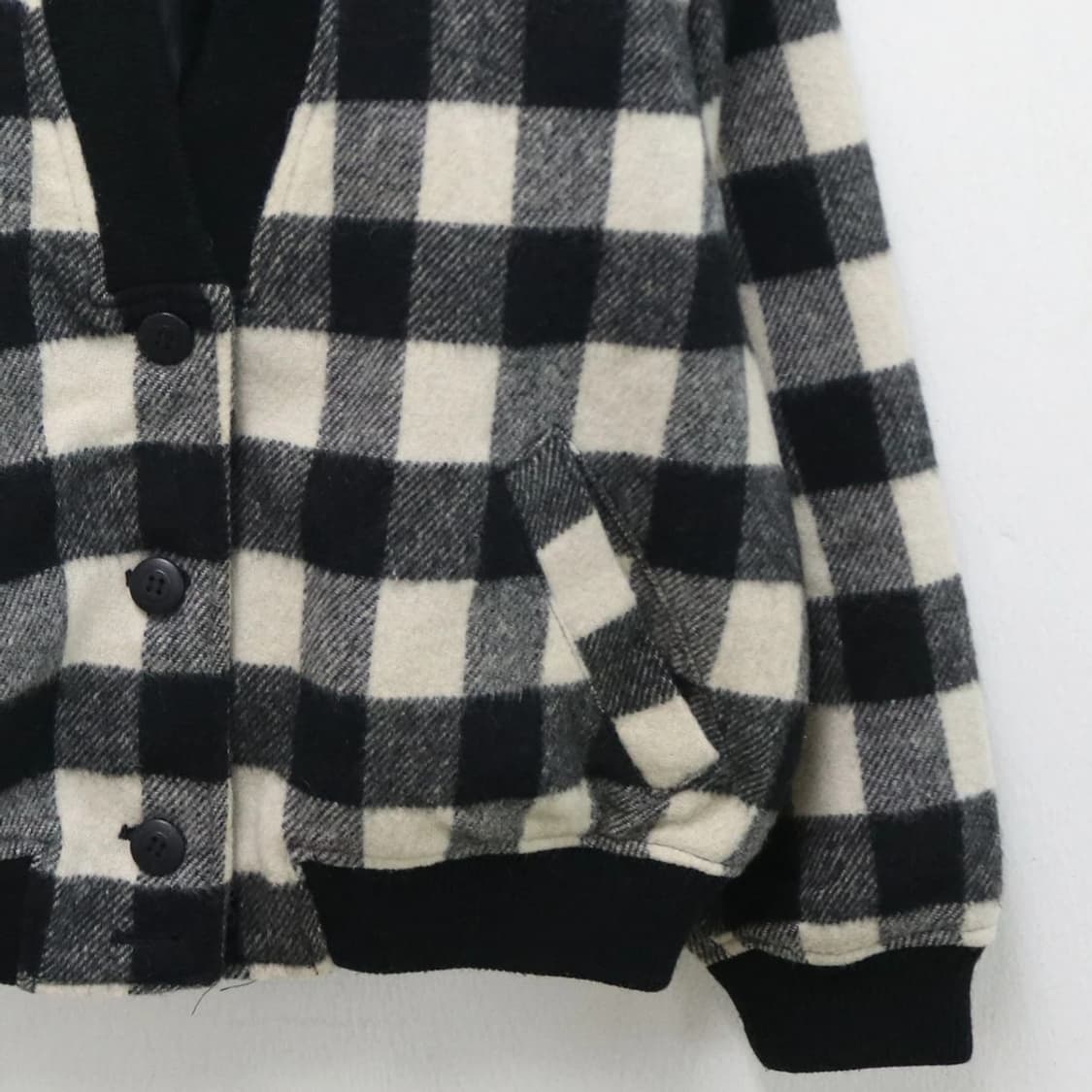 고방 체크 울 혼방 점퍼 61030 상품이미지4