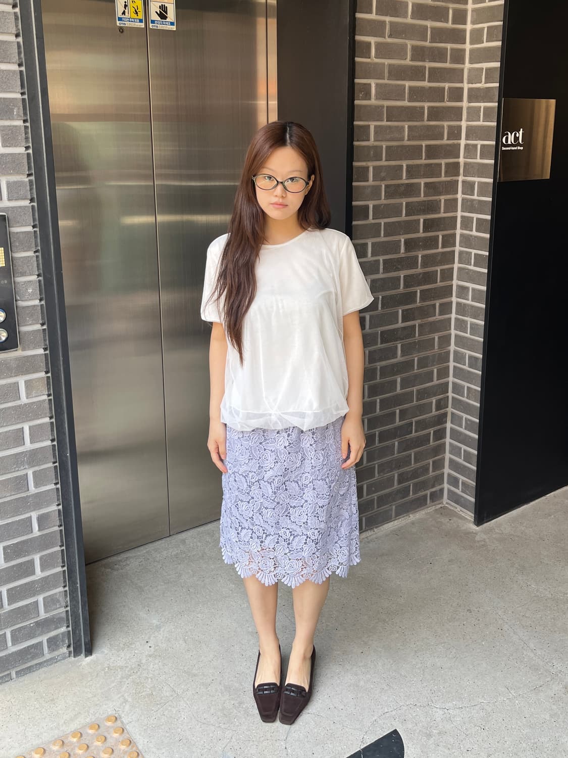 Rope 로페 레이스 스커트 라벤더 상품이미지2