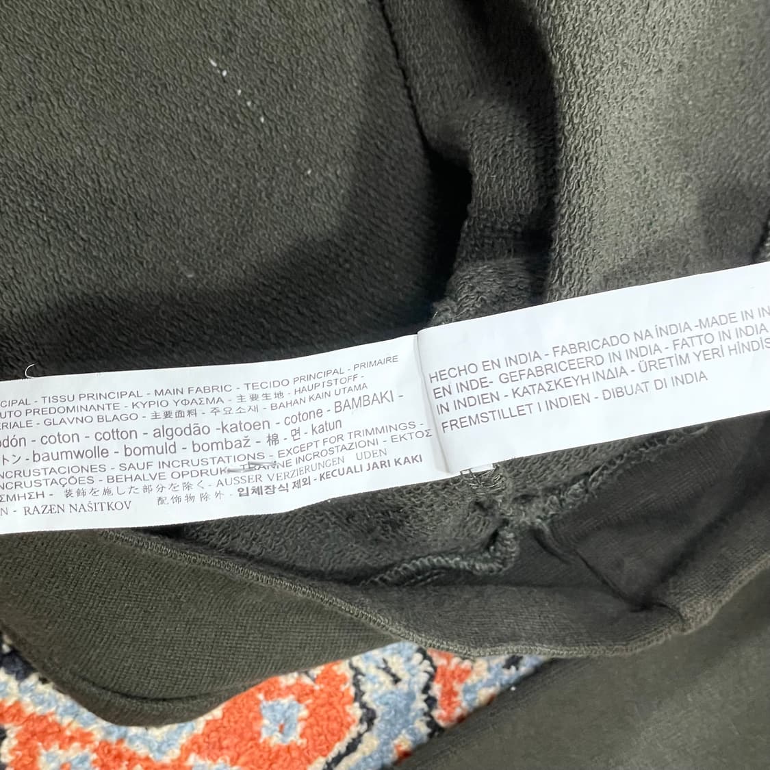 자라 맨 자수프린팅 카키 맨투맨 남성L 상품이미지6