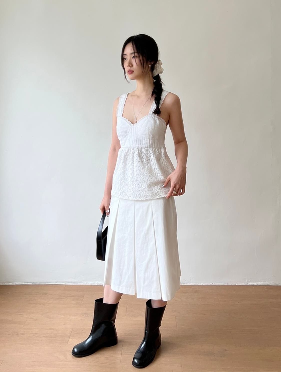 오아엔스 pleats cotton midi skirt 상품이미지1
