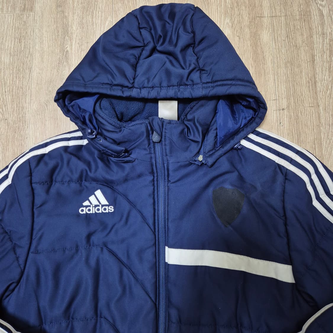 아디다스 삼선 사이드라인 다운 패딩 후드점퍼 상품이미지2