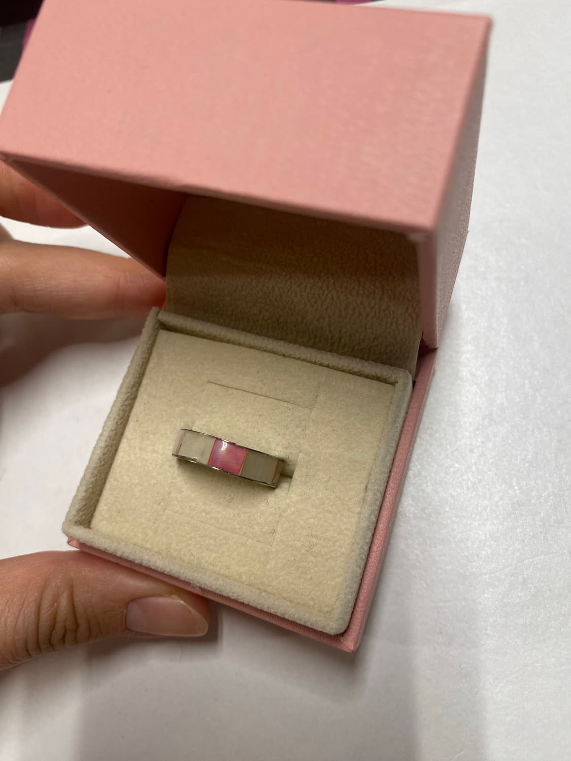 자개빛 핑크 인레이 반지 상품이미지8