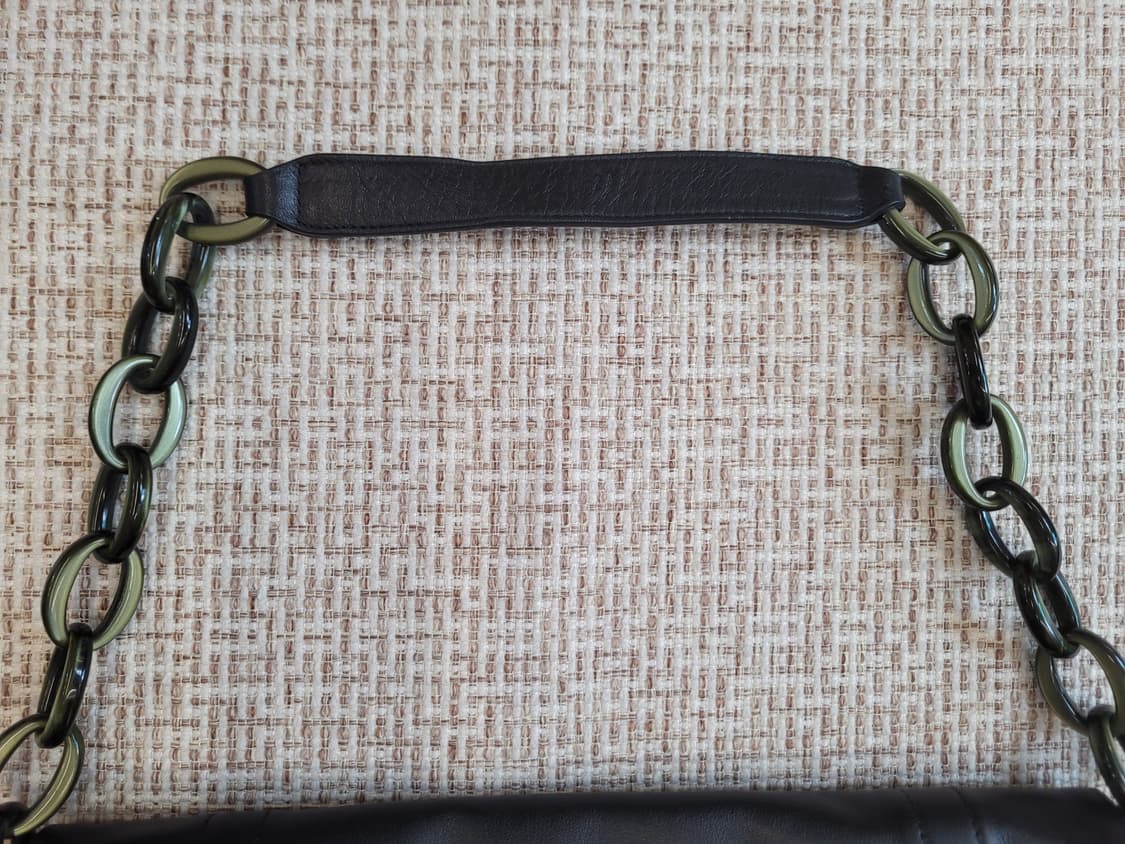 마뗑킴 블랙 레더 체인 숄더백 상품이미지5