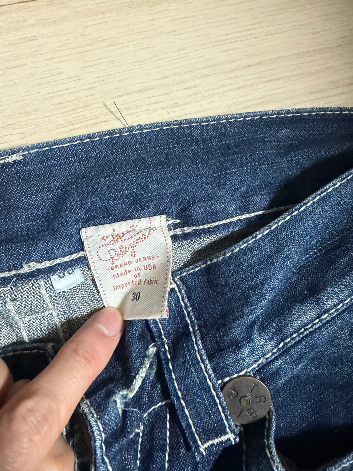 트루릴리젼 조이 슈퍼티 빽레더로고 30사이즈 상품이미지3