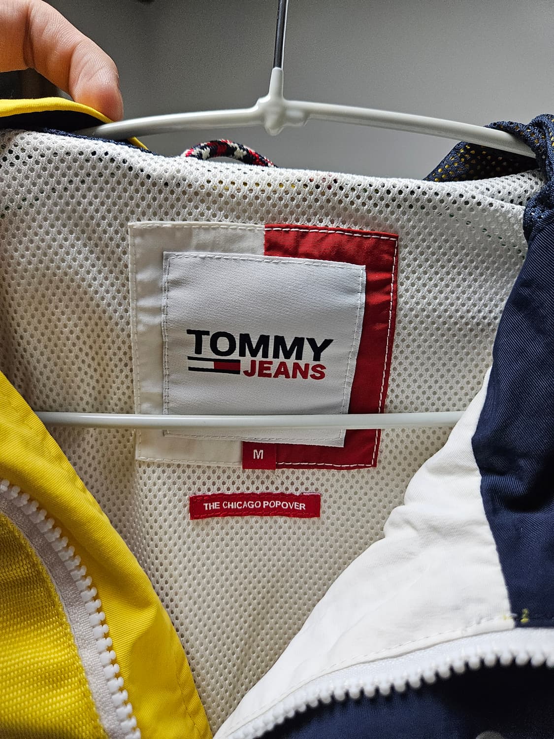 타미힐피거 남성 컬러블록 로고 아노락 후드 자켓(급처) 상품이미지3