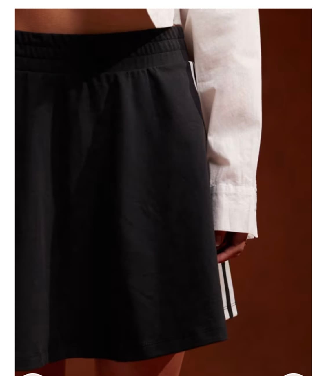 아디다스 오리지널삼선 스트라이프 미니 스커트 블랙 상품이미지4