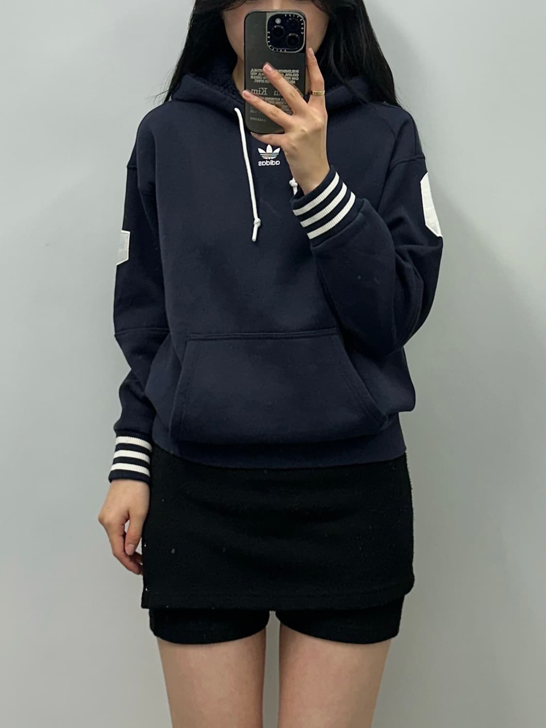 아디다스 백로고 블랙 후드티 상품이미지1