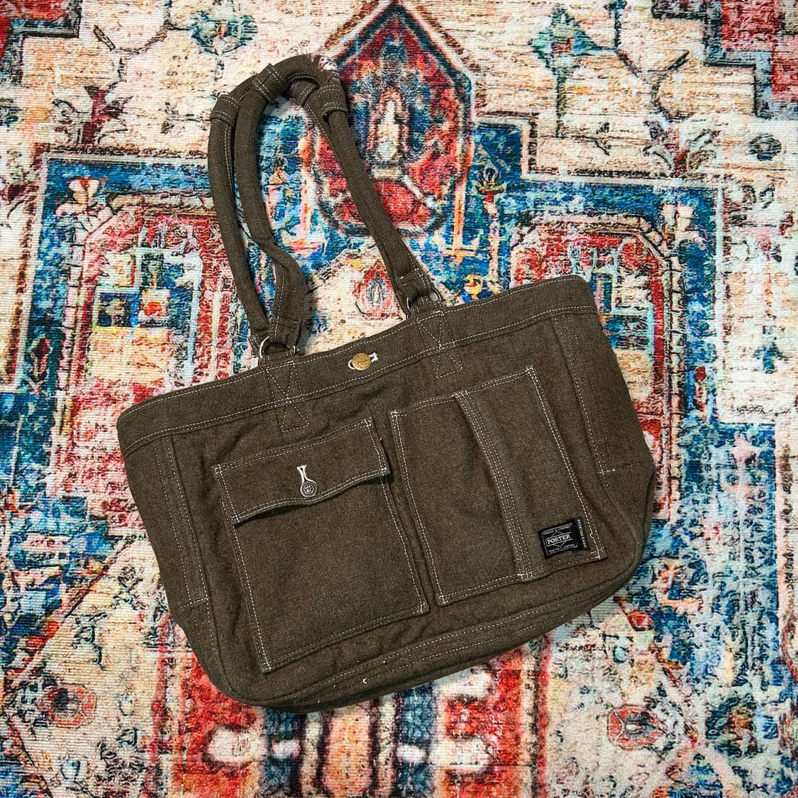 [OS] ✨유일매물✨ 요시다 포터x맨즈 맬로즈 리버시블 울 핸드백 상품이미지1